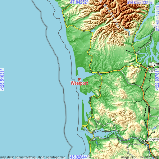 Topographic map of Westport