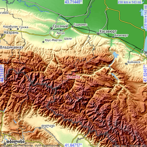 Topographic map of Ansalta