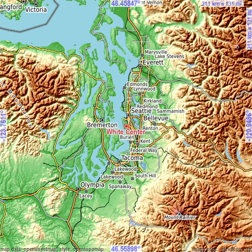 Topographic map of White Center
