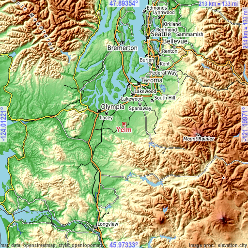 Topographic map of Yelm