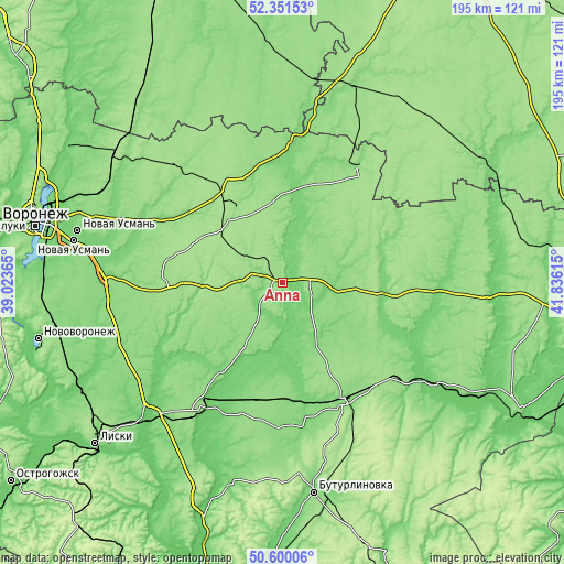 Topographic map of Anna