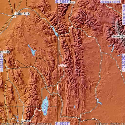 Topographic map of Afton