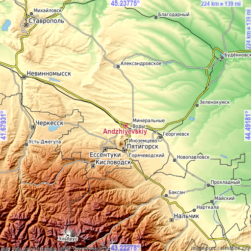 Topographic map of Andzhiyevskiy