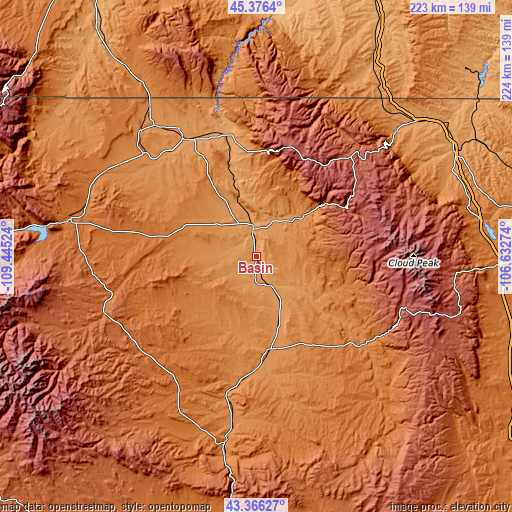 Topographic map of Basin