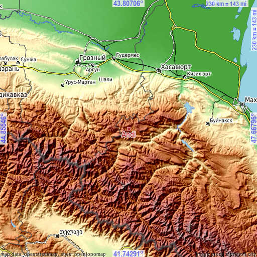 Topographic map of Andi