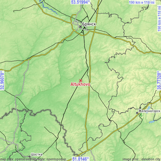 Topographic map of Altukhovo