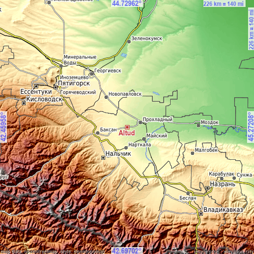 Topographic map of Altud
