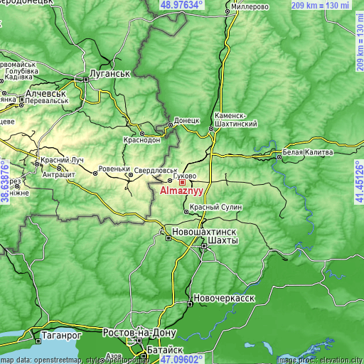 Topographic map of Almaznyy