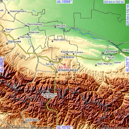 Topographic map of Ali-Yurt
