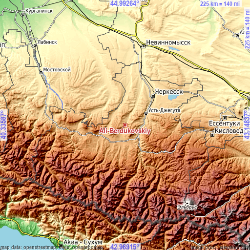 Topographic map of Ali-Berdukovskiy