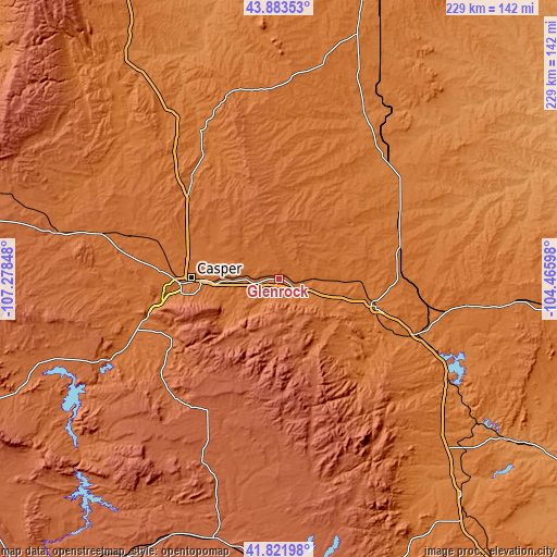 Topographic map of Glenrock