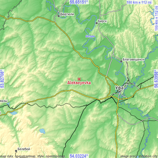 Topographic map of Alekseyevka