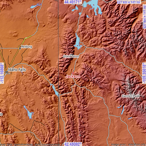 Topographic map of Jackson