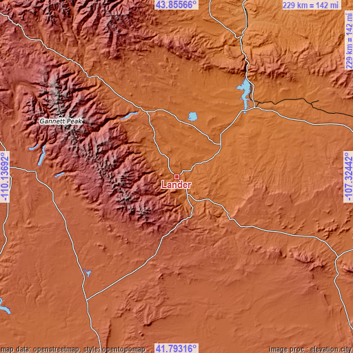 Topographic map of Lander