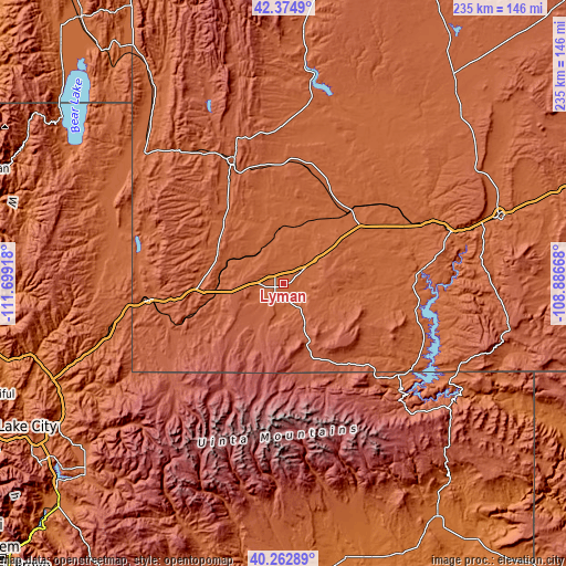 Topographic map of Lyman