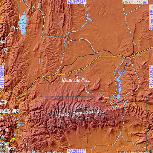 Topographic map of Mountain View