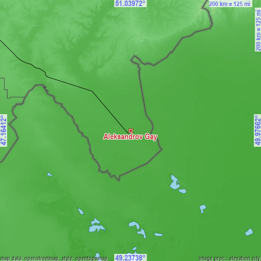 Topographic map of Aleksandrov Gay