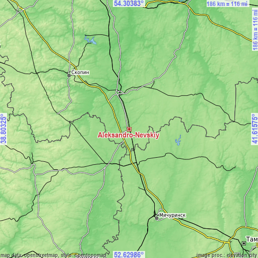 Topographic map of Aleksandro-Nevskiy