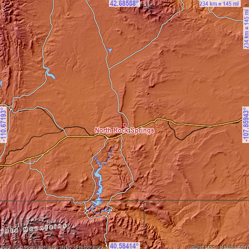 Topographic map of North Rock Springs