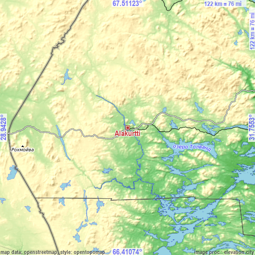 Topographic map of Alakurtti