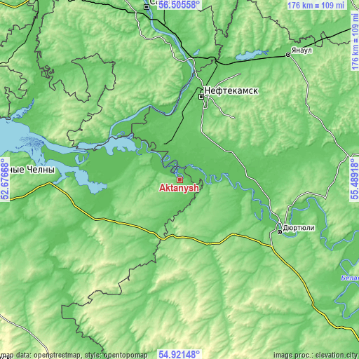 Topographic map of Aktanysh