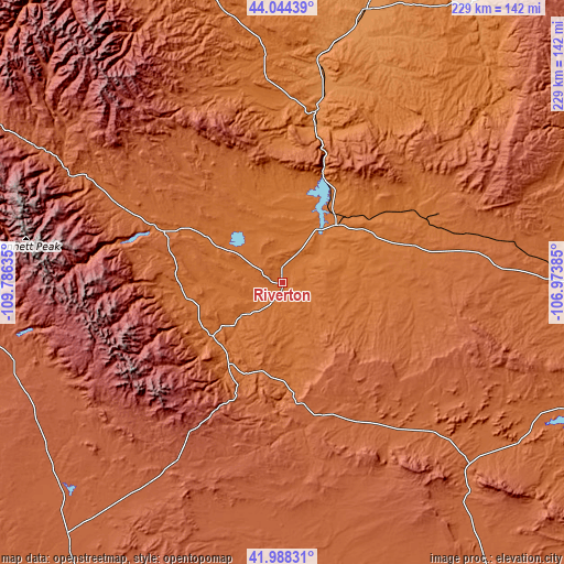 Topographic map of Riverton