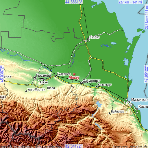 Topographic map of Aksay