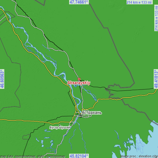 Topographic map of Aksarayskiy