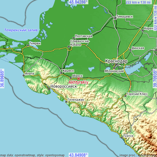 Topographic map of Akhtyrskiy