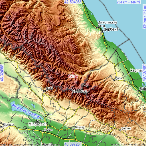 Topographic map of Akhty