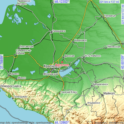 Topographic map of Agronom