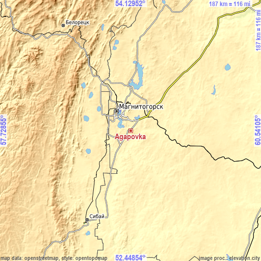 Topographic map of Agapovka