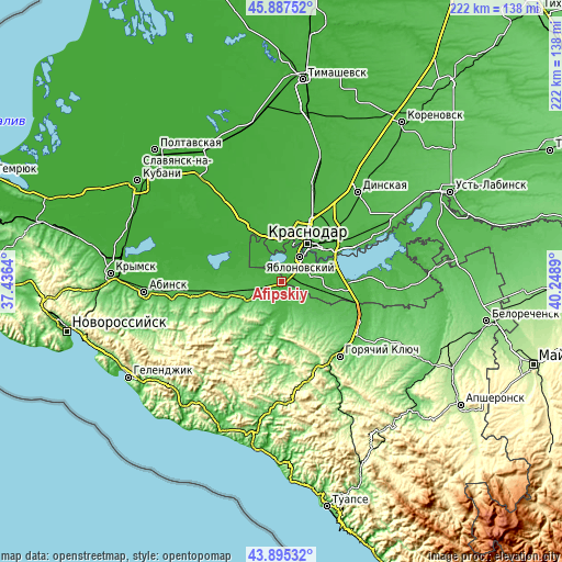 Topographic map of Afipskiy