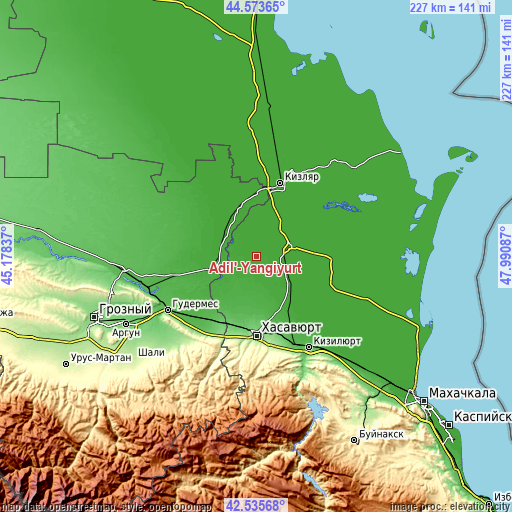 Topographic map of Adil’-Yangiyurt