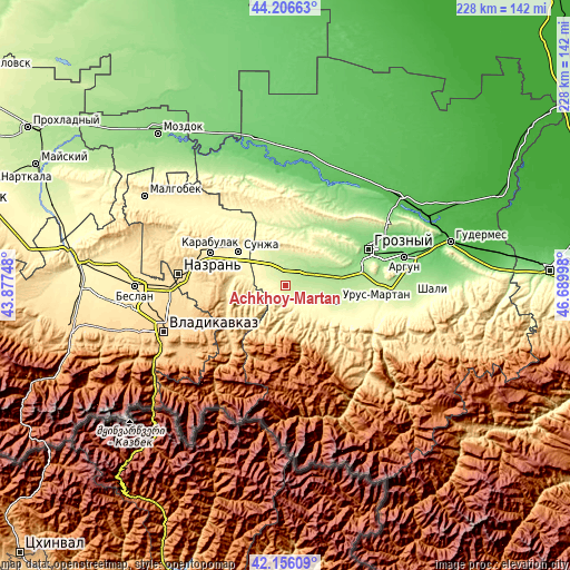 Topographic map of Achkhoy-Martan