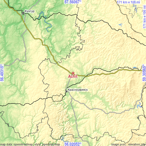 Topographic map of Achit