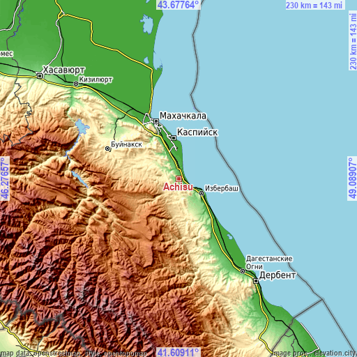 Topographic map of Achisu