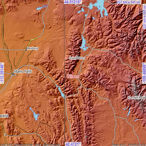 Topographic map of Wilson