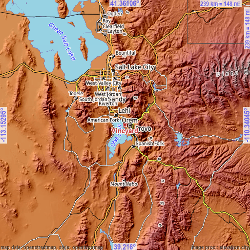 Topographic map of Vineyard