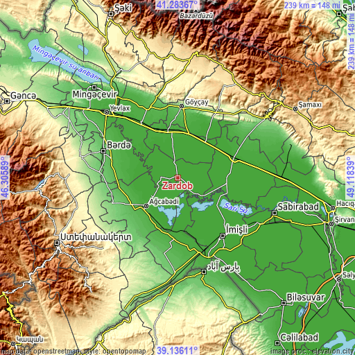Topographic map of Zardob