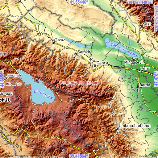 Topographic map of Verkhniy Dashkesan