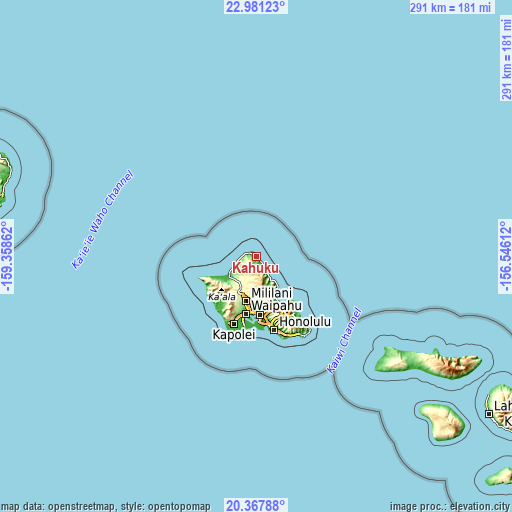 Topographic map of Kahuku