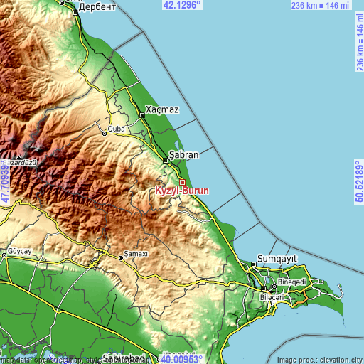 Topographic map of Kyzyl-Burun