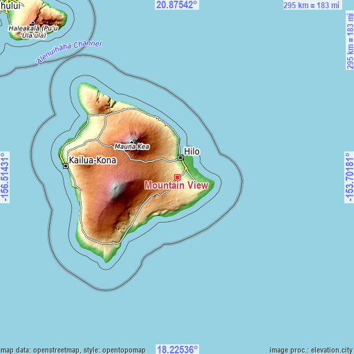 Topographic map of Mountain View