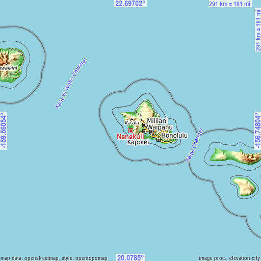 Topographic map of Nānākuli