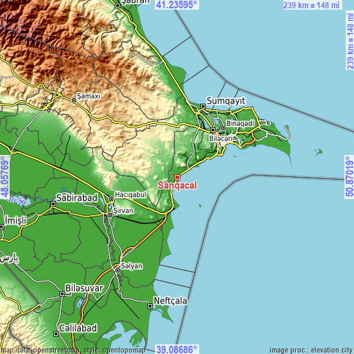 Topographic map of Sanqaçal
