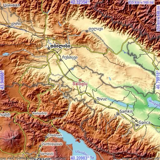 Topographic map of Saloğlu