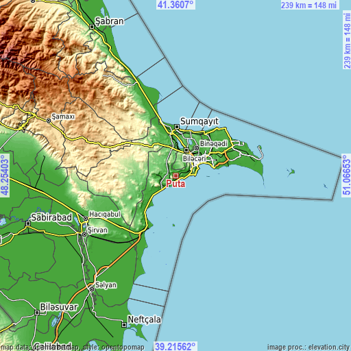 Topographic map of Puta