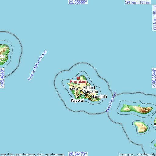 Topographic map of Pupukea