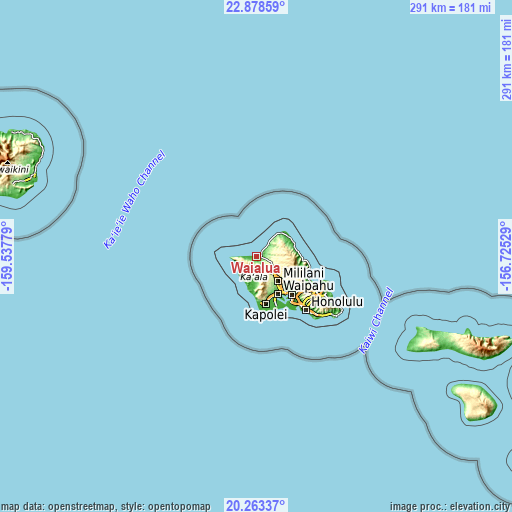 Topographic map of Waialua